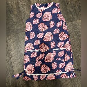 Kids Lilly Pulitzer Navy and Pink seashell Pattern shift Dress